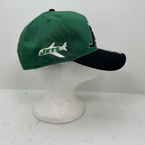 NWT New York Jets NFL Snapback Hat Cap 47 Brand Hitch Script Green Black - Picture 5 of 9